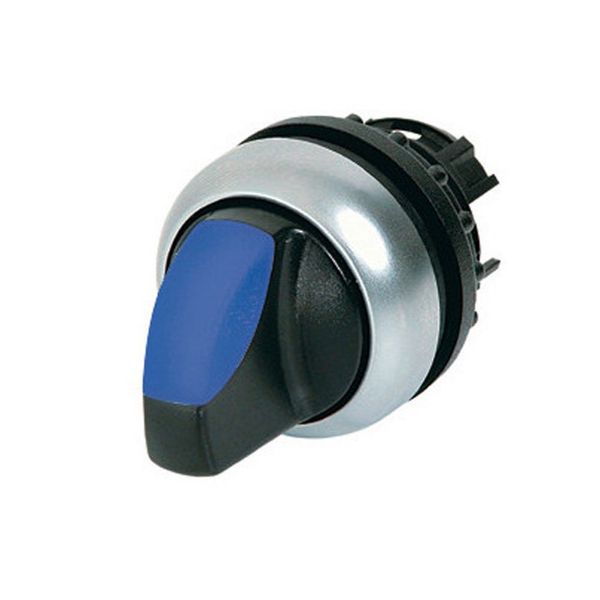 Illuminated selector switch actuator, RMQ-Titan, With thumb-grip, momentary, 2 positions, Blue, Bezel: titanium image 2