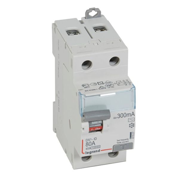 RCD DX³-ID - 2P - 230 V~ - 80 A - 300 mA - AC type image 1