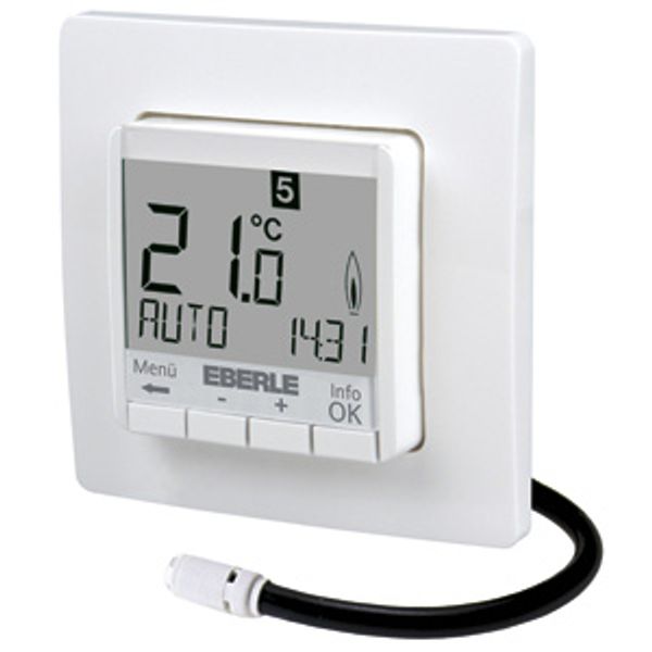 Concealed clock thermostat as floor controller, AC 230V, 1 make contact 16 A, white backlighting image 2