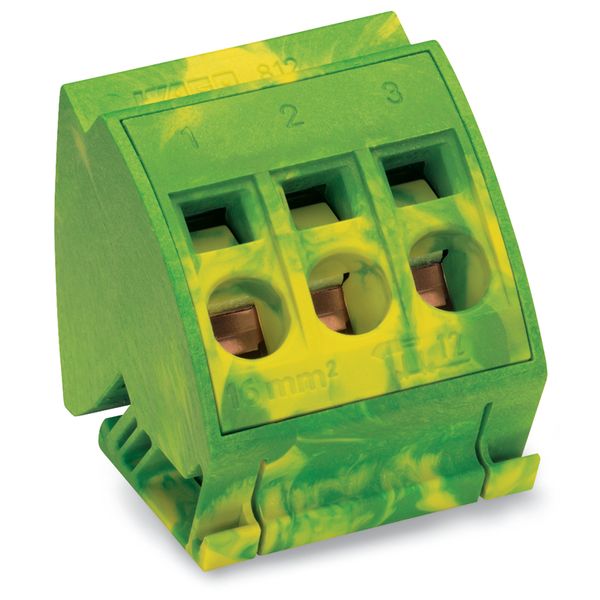 Ground busbar terminal block for (10 x 3) mm busbars 3-pole green-yell image 2