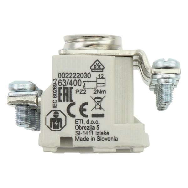 Fuse-base, LV, 63 A, AC 400 V, D02, 3P, IEC, screw mount, suitable wire 1.5 - 4 mm2, 2xM5 o/p terminal, 2xM5 i/p terminal image 50