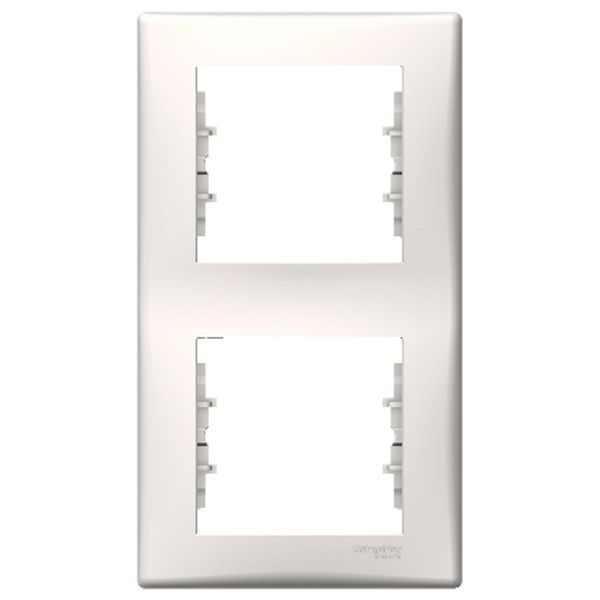 Sedna - vertical 2-gang frame - cream image 1