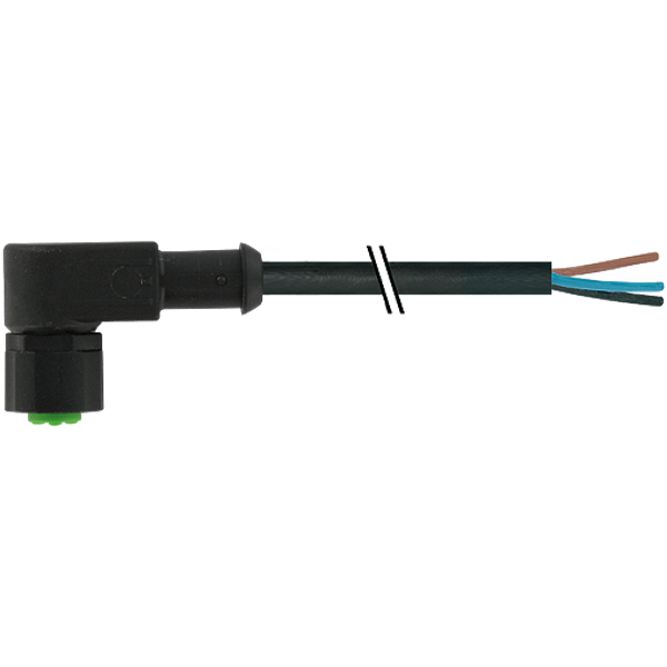 M12 female 90° A-cod. with cable Lite PUR 4x0.34 gy UL/CSA+drag ch. 5m image 1