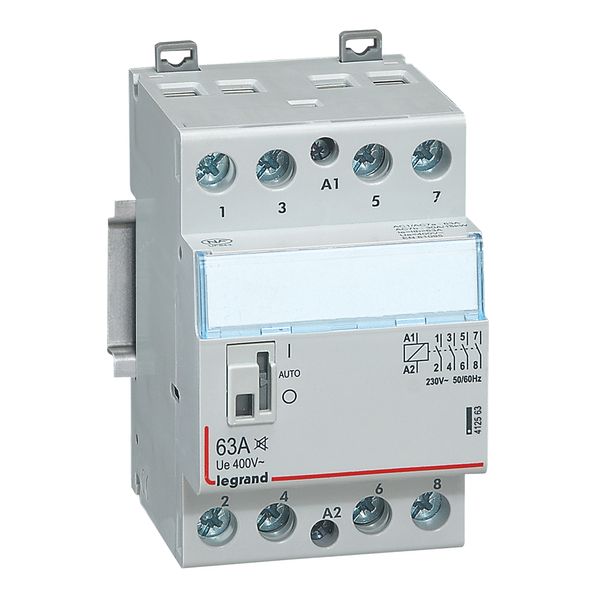 Power contactor CX³ - with 230 V~ coll and handle - 4P - 400 V~ - 63 A - silent image 1
