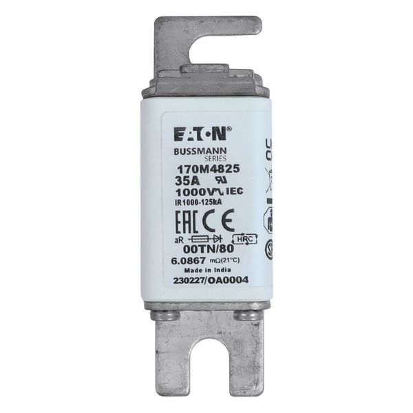 Fuse-link, high speed, 35 A, AC 1000 V, size 00, 30 x 47 x 98 mm, aR, DIN, IEC, single indicator image 10