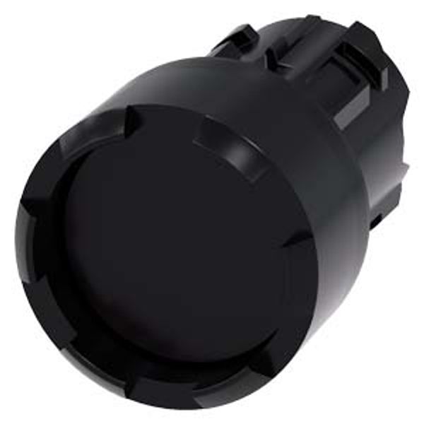 Pushbutton, 22 mm, round, plastic, black, Front ring, raised, castellated 3SU1000-0DB10-0AA0-Z Y11 image 2