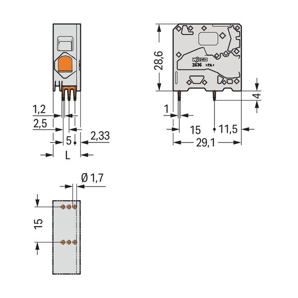 PCB terminal block 16 mm² Pin spacing 10 mm gray image 3