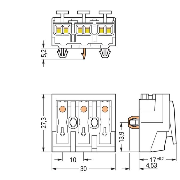 Lighting connector push-button, external with direct ground contact wh image 5