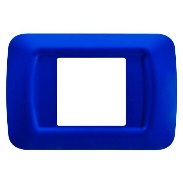 TOP SYSTEM PLATE - IN TECHNOPOLYMER GLOSS FINISHING - 2 GANG - JAZZ BLUE - SYSTEM image 2