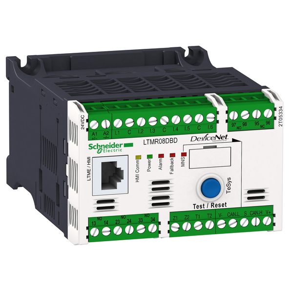 Motor Management, TeSys T, motor controller, DeviceNet, 6 logic inputs, 3 relay logic outputs, 0.4 to 8A, 24VDC image 1