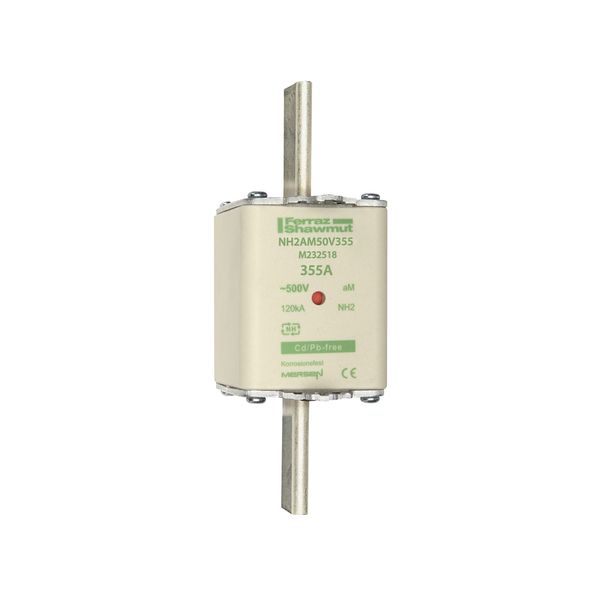 Fuse-link NH2 aM 500VAC 355A live tags Double indicator image 1