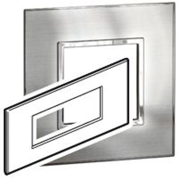 Plate Arteor - British std - square - 6 modules - stainless style image 1