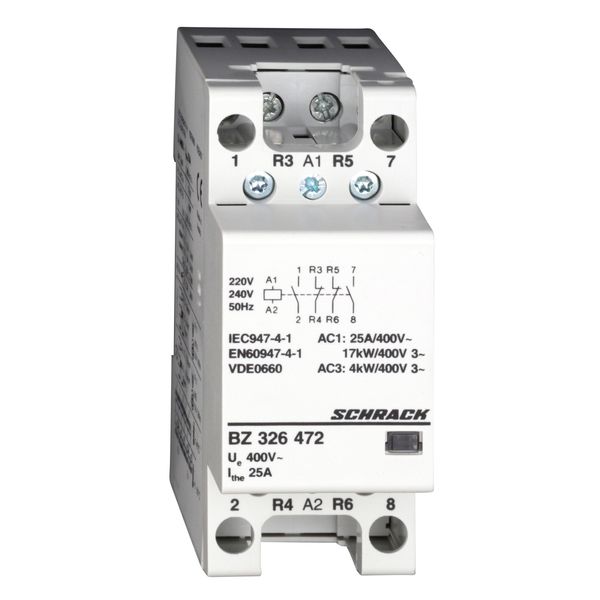 Modular contactor 25A, 2 NO + 2 NC, 230VAC, 2MW image 1