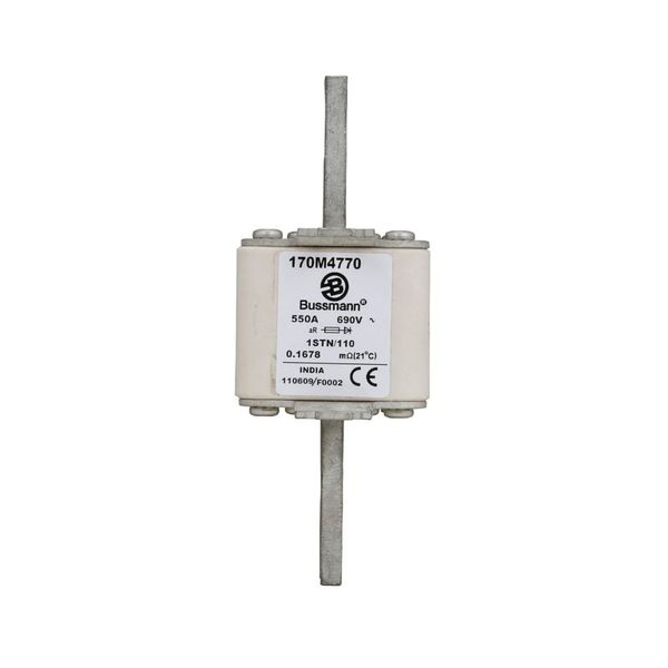 Fuse-link, high speed, 550 A, AC 690 V, size 1, 52 x 52 x 140 mm, aR, IEC, single indicator image 8