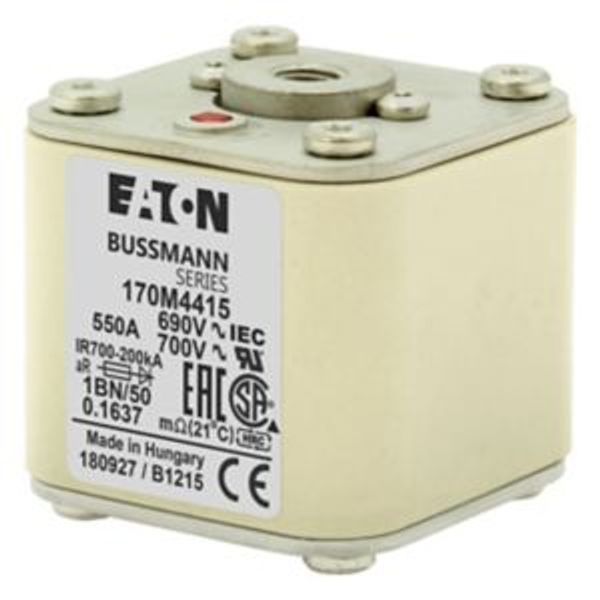 Fuse-link, high speed, 350 A, AC 1250 V, size 1, 53 x 69 x 80 mm, aR, IEC, UL, single indicator image 6