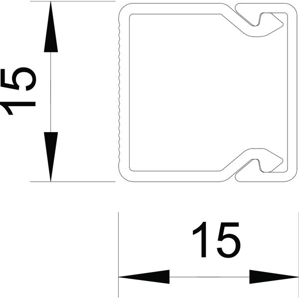 WDK15015LGR Wall trunking system with base perforation 15x15x2000 image 3