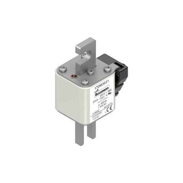 Fuse-link, high speed, 250 A, AC 690 V, compact size 1, 43 x 60 x 110 mm, aR, DIN, IEC, single indicator image 4