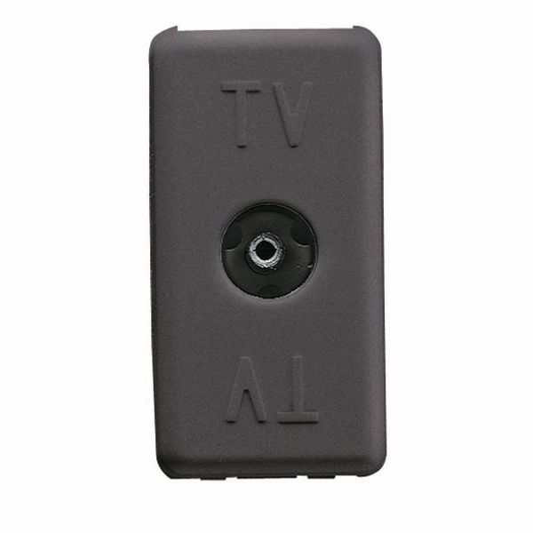 COAXIAL TV RESISTIVE SOCKET-OUTLET - IEC FEMALE CONNECTOR 9,5mm - TERMINATED 20 dB 75 OHM -1 MODULE - SYSTEM BLACK image 2
