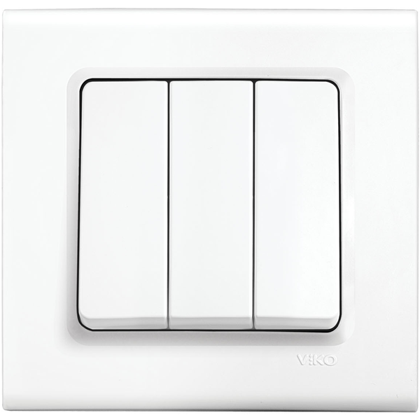 Linnera S White Three Gang Switch image 1