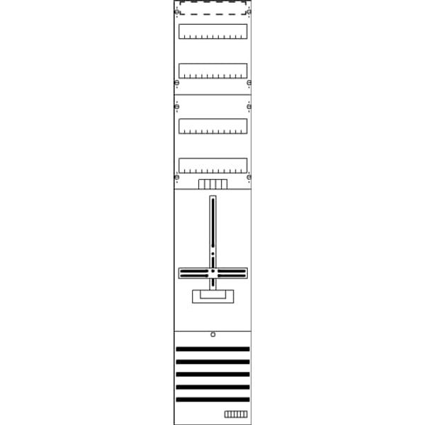 DF19G1V Meter panel, Field width: 1, Rows: 2, 1350 mm x 250 mm x 160 mm, IP2XC image 21