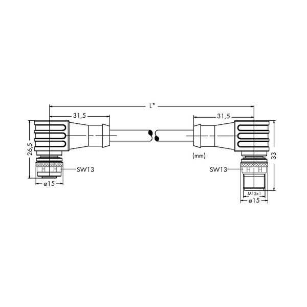 Power cable M12A socket angled M12A plug angled image 4