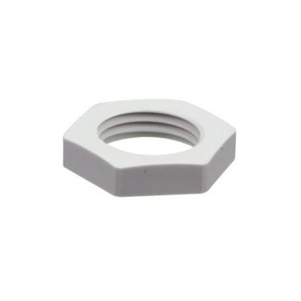 Hex locknut, PG07, PA6, light grey RAL7035 image 1