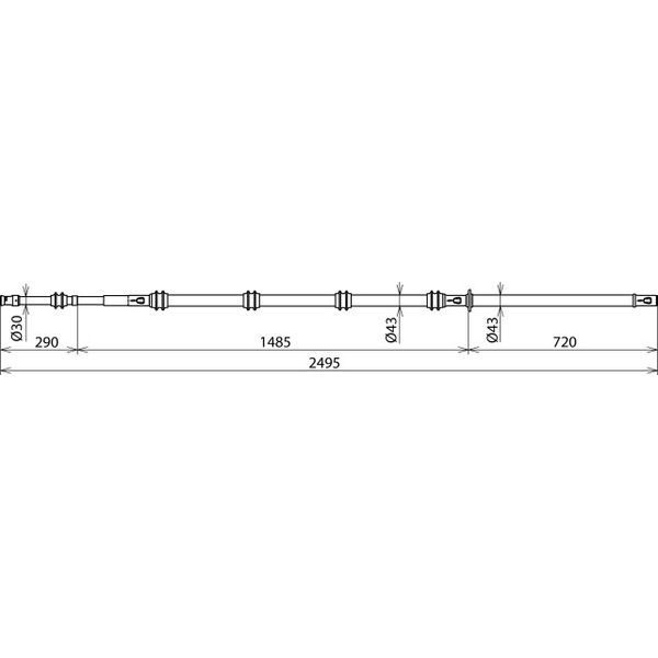 Insulating stick 123kV SQ L 2500mm w. STK Also for use in wet weather  image 2