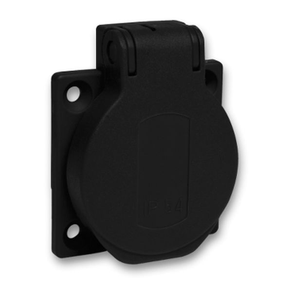 PratiKa socket - black - 2P + E - 10/16 A - 250 V - French - IP54 - flush - back image 3