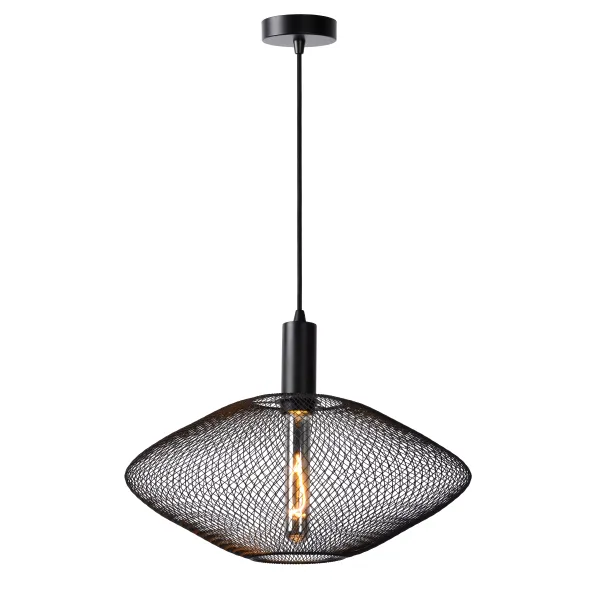 Lucide MESH - Pendant light - Ø 45 cm - 1xE27 - Black image 1