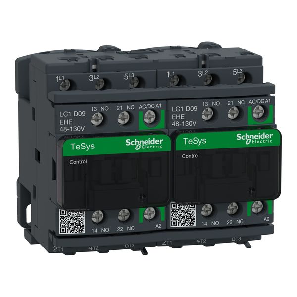 TeSys Deca reversing contactor - 3P - = 440 V - 9 A AC-3 - 48...130 V AC/DC coil image 3