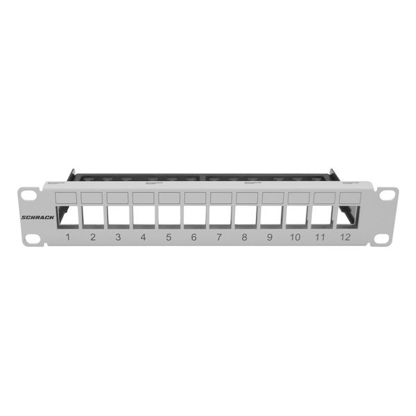 Patchpanel 10" empty for 12 modules (SFA)(SFB), 1U, RAL7035 image 1