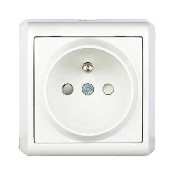 Pin socket outlet, screw clamps, VISIO IP20, white image 1