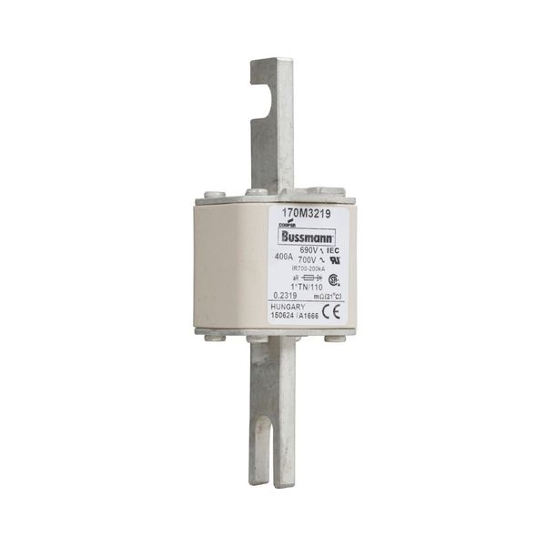 Fuse-link, high speed, 400 A, AC 690 V, compact DIN 1, 45 x 58 x 134 mm, aR, DIN, IEC, single indicator, 80 mm centres image 12