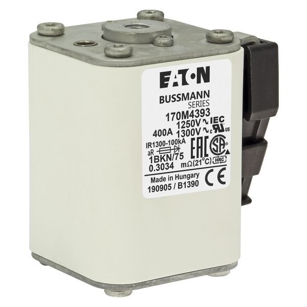 Fuse-link, high speed, 400 A, AC 1250 V, size 1, 53 x 69 x 74 mm, aR, IEC, UL, single indicator image 18