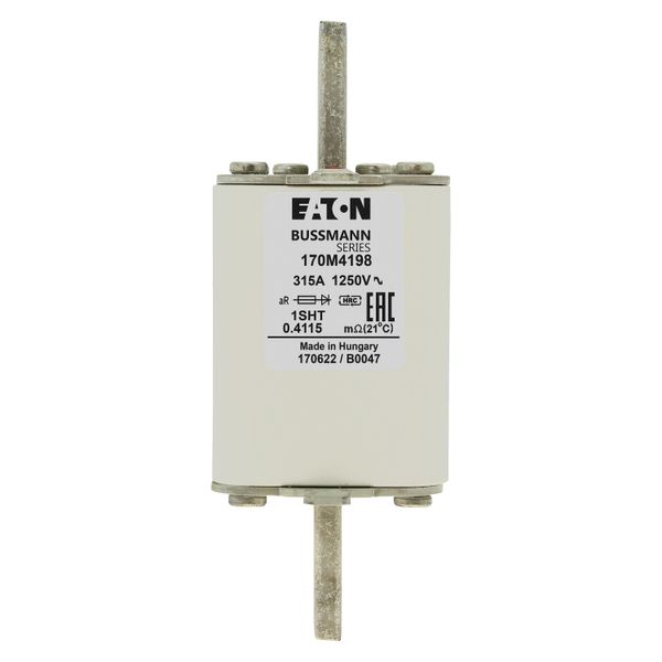 Fuse-link, high speed, 315 A, AC 1250 V, size 1, 53 x 63 x 135 mm, aR, IEC, single indicator image 8