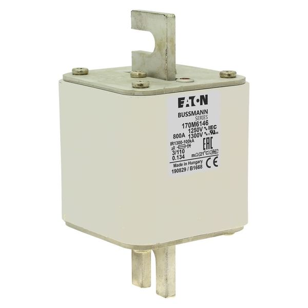 Fuse-link, high speed, 800 A, AC 1250 V, size 3, 76 x 90 x 139 mm, aR, DIN, IEC, single indicator image 17