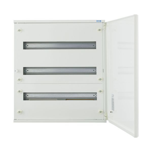 Complete surface-mounted flat distribution board, white, 24 SU per row, 3 rows, type C image 13