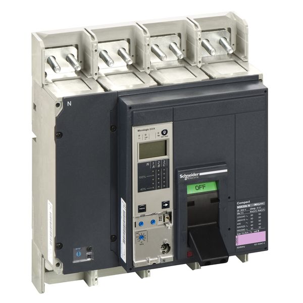 circuit breaker ComPact NS630bN, 50 kA at 415 VAC, Micrologic 2.0 A trip unit, 630 A, fixed,4 poles 4d image 2