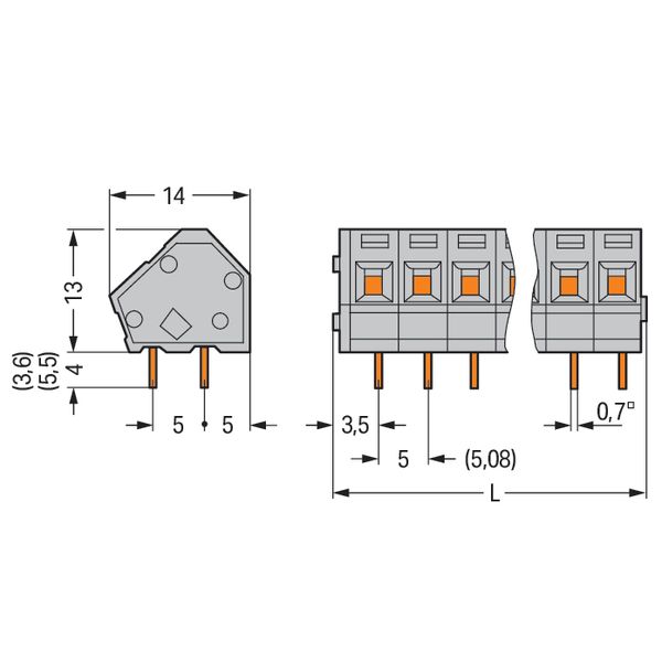 PCB terminal block 2.5 mm² Pin spacing 5/5.08 mm light gray image 4