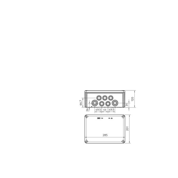 T 350 RW Junction box with entries 285x201x120 image 2