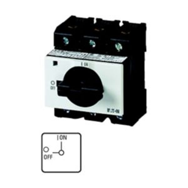 On-Off switch, P3, 100 A, service distribution board mounting, 3 pole + N, with black thumb grip and front plate, Lockable in the 0 (Off) position image 4