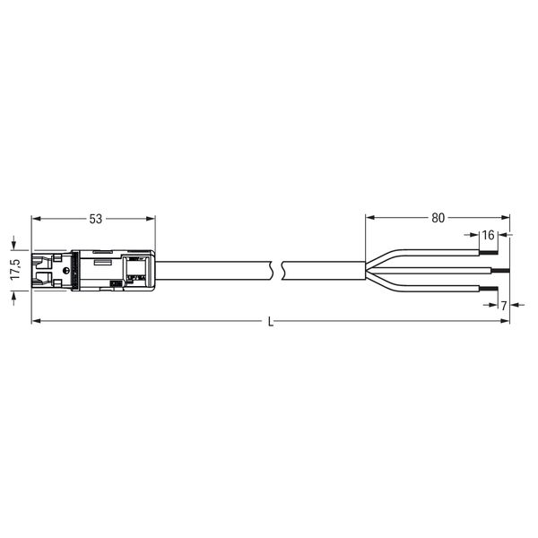 pre-assembled connecting cable Eca Socket/open-ended black image 5