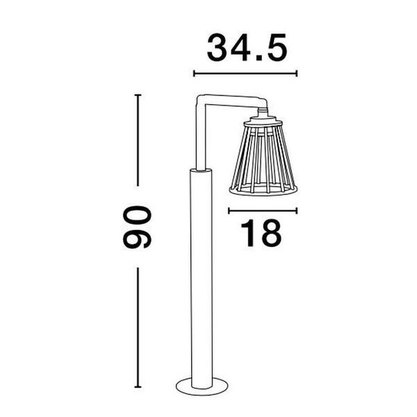 Black AIuminium LED 6 Watt 279.54 Lm 3000K 220-240V IP65 D: 18 W: 34.5 H: 90 cm image 1