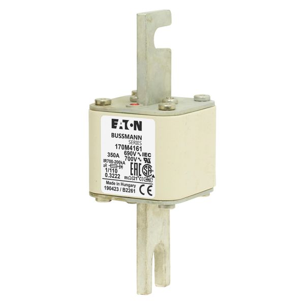 Fuse-link, high speed, 350 A, AC 690 V, DIN 1, 53 x 66 x 138 mm, aR, DIN, IEC, single indicator image 6