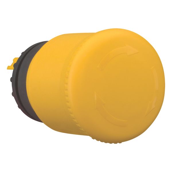 HALT/STOP-Button, RMQ-Titan, Mushroom-shaped, 38 mm, Non-illuminated, Turn-to-release function, yellow, yellow, RAL 9005 image 12