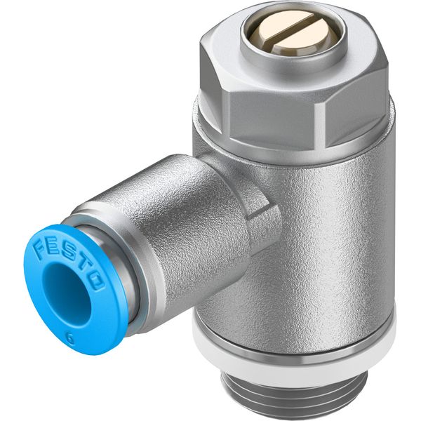 GRLA-1/4-QS-6-D One-way flow control valve image 1