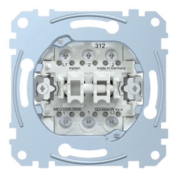 Double Changeover Switch Insert, 1-pole, 16 AX, AC 250 V, Screw Lift Terminals image 1