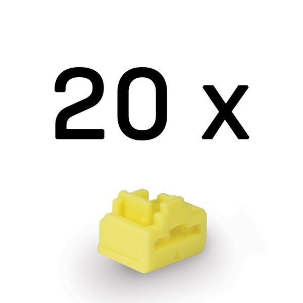 RJ-45 Port Blockers (Without Key) - Pack of 20, Yellow Protects RJ-45 ports from unauthorized access image 2