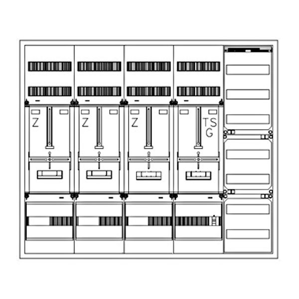 Z„hlerverteiler 3xZF, H=1100 B=1300 T=210mm, 1xTSG, VF image 1