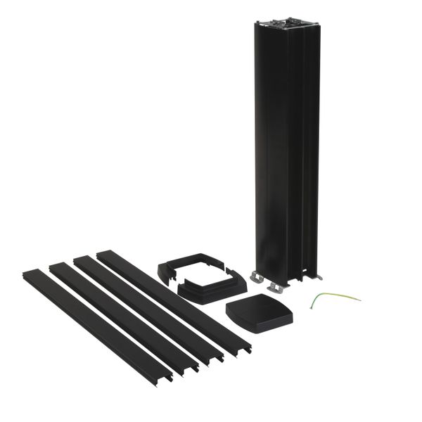 Mini column direct clipping 4 compartments 0.68m black image 2